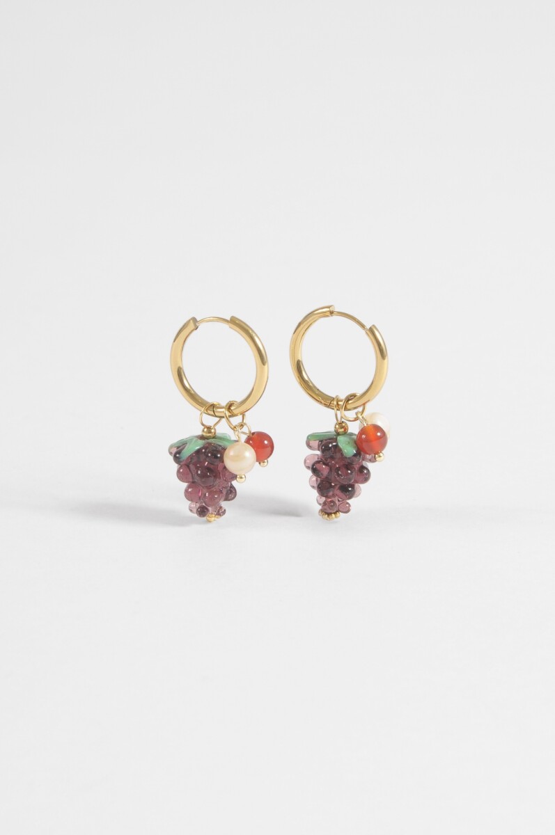 Aros acero uvas - dorado 