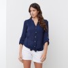 Blusa Nudo Botones AZUL