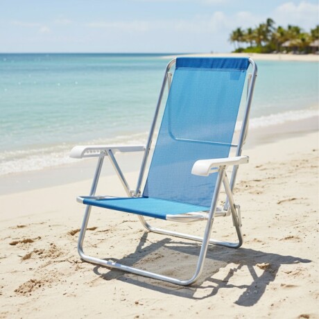 Silla Reclinable 8 Pos. Alum. Sannet AZUL
