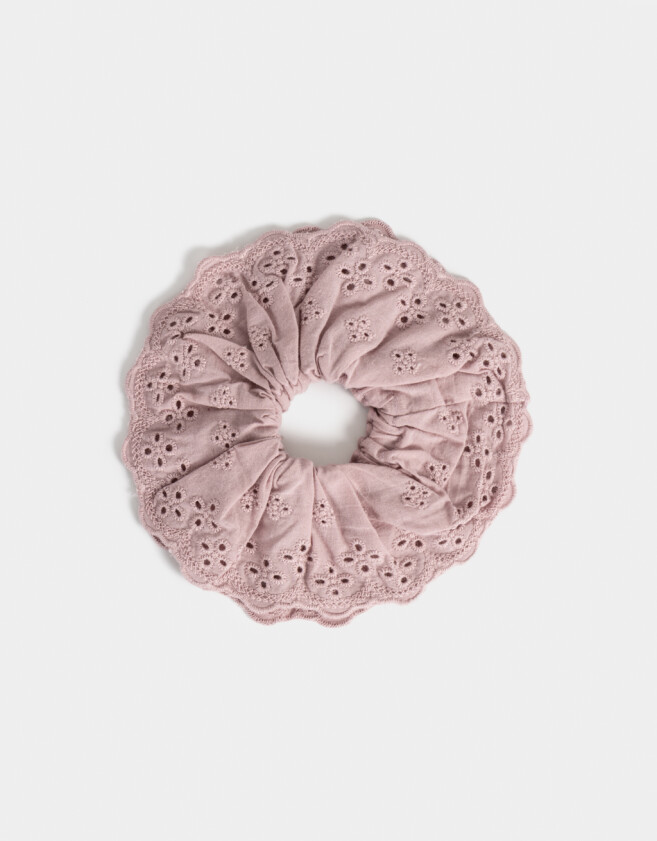 Skunzies De broderie Scrunchie Broderie - Rosa Claro