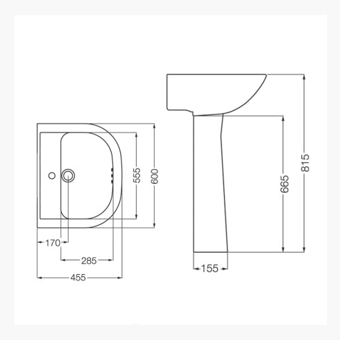 Juego Lavatorio Y Pedestal Blanco Ferrum Linea Bari BLANCO