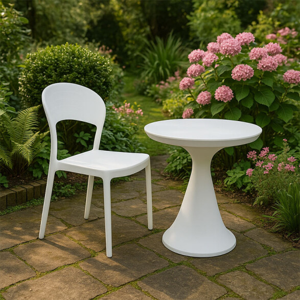 Silla apilable blanca "SISSI" respaldo cerrado TD0630