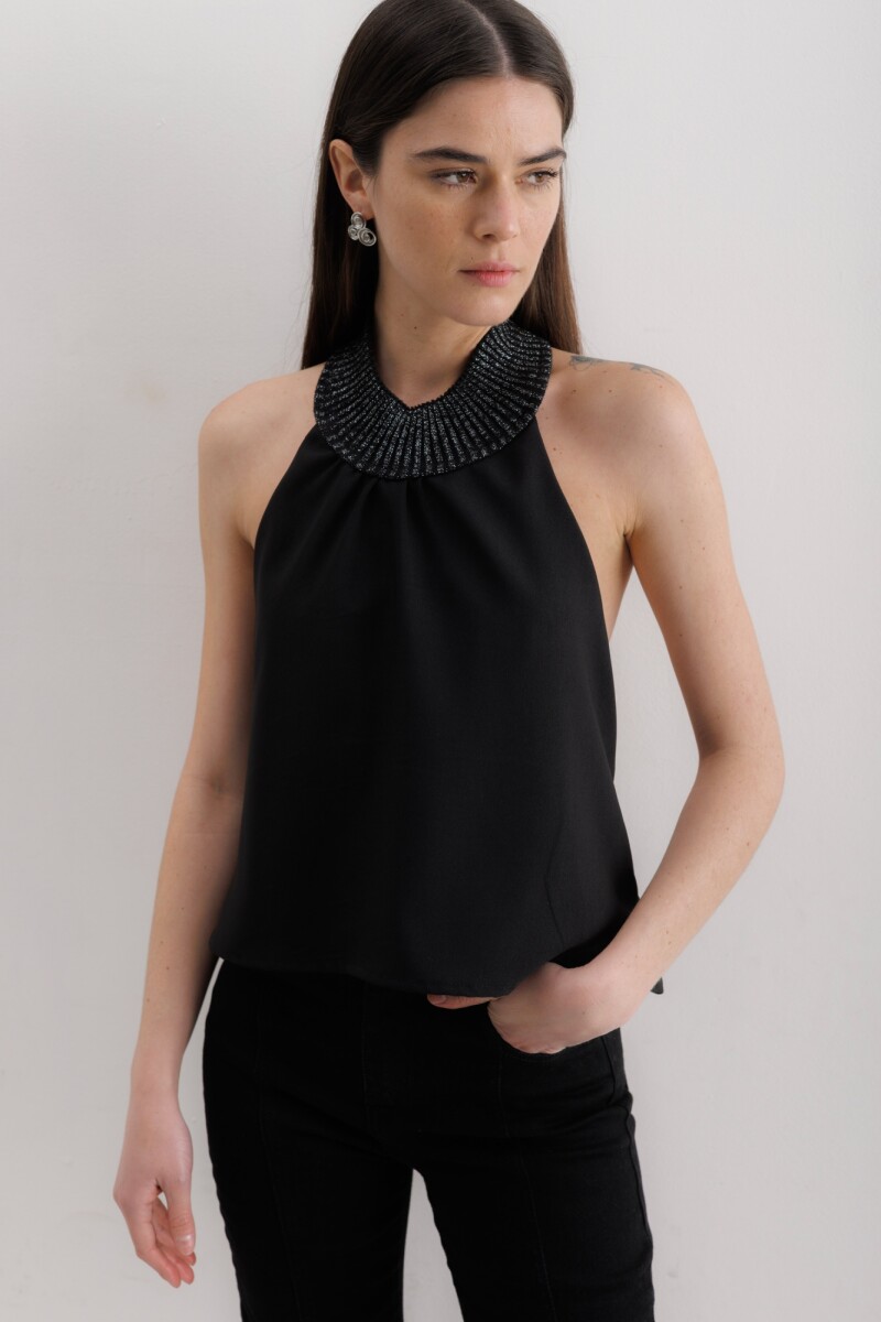 Top Voile Negro