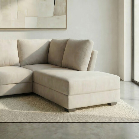 Rinconera Avero - Tela Microfibra - Chaise derecho Berlin 02 (Beige)
