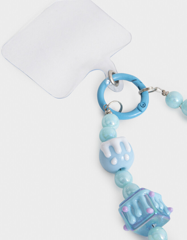 Accesorios De Celular Varios Strap De Mostacillas Para Celular - Azul Celeste