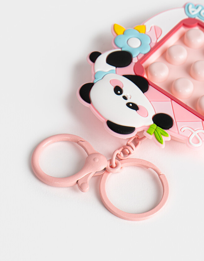 Llavero Llavero Y Charm Pop It Panda - Combinacion Multicolor