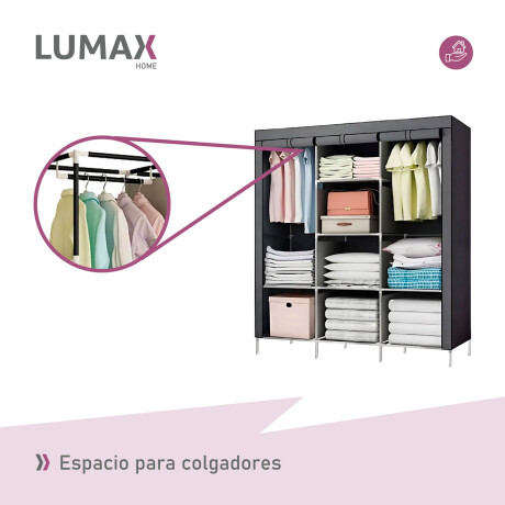 Ropero de 8 Estantes Desmontable de Caño y Tela TNT 175x45x130 Gris