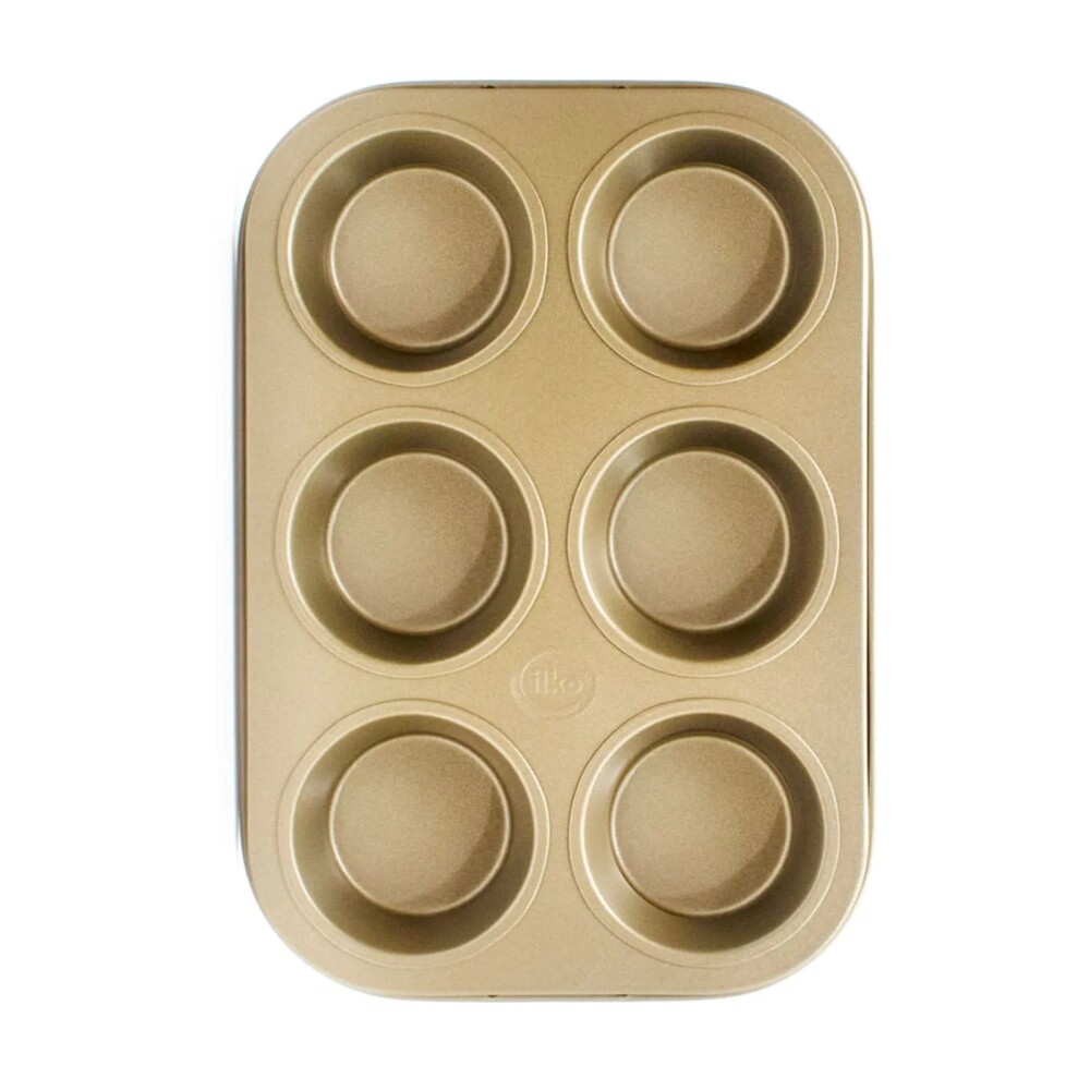 MOLDE ILKO ANTIADHERENTE PARA MUFFINS DORADO MOLDE ILKO ANTIADHERENTE PARA MUFFINS DORADO