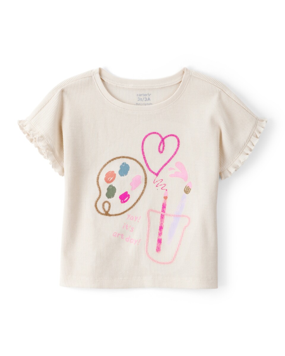 Remera de algodón térmico, diseño arte 