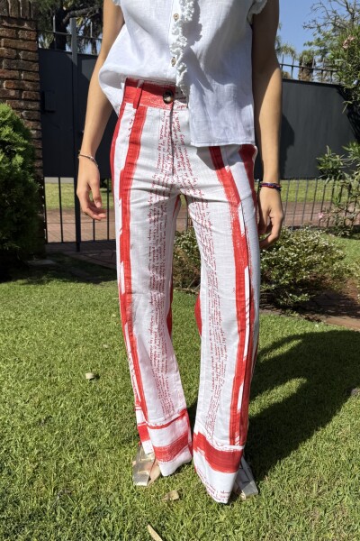 PANTALON COCO PRINT Rayas Rojo