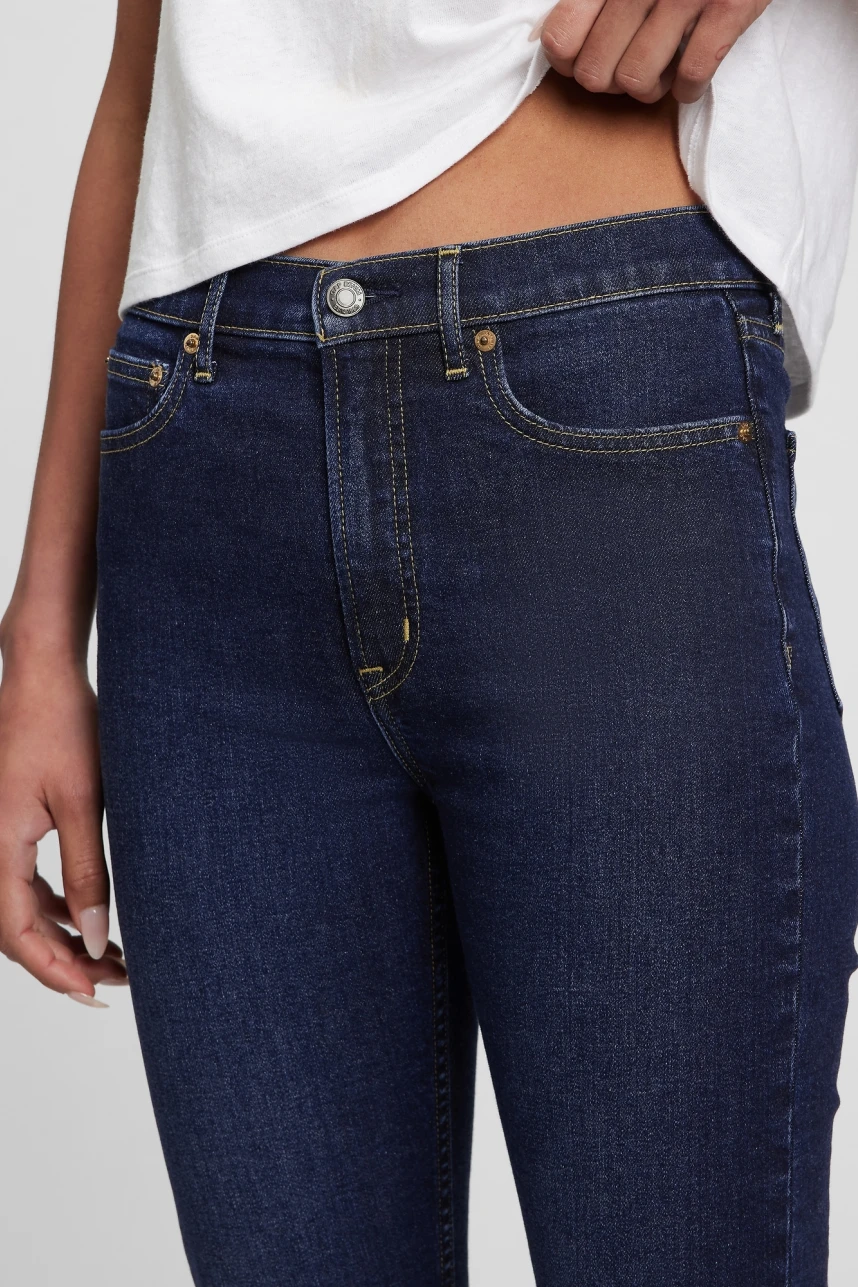 Jean Vintage Slim Tiro Alto Mujer Rinsed
