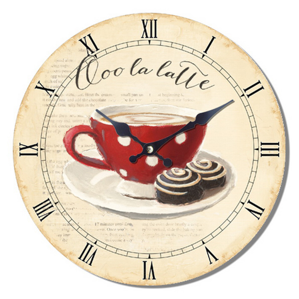 RELOJ DE PARED MDF TAZA Y GALLETAS. D28.8X3.5CM 