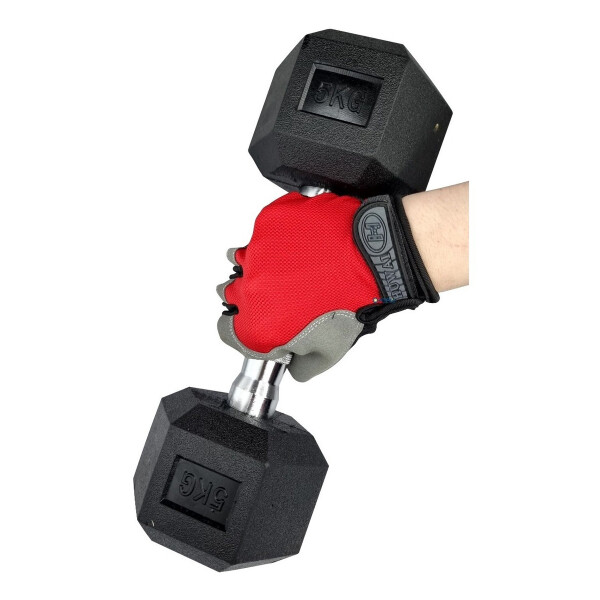 Guantes Gym Crossfit Gimnasio Musculación Pesas Resistente Variante Color Rojo