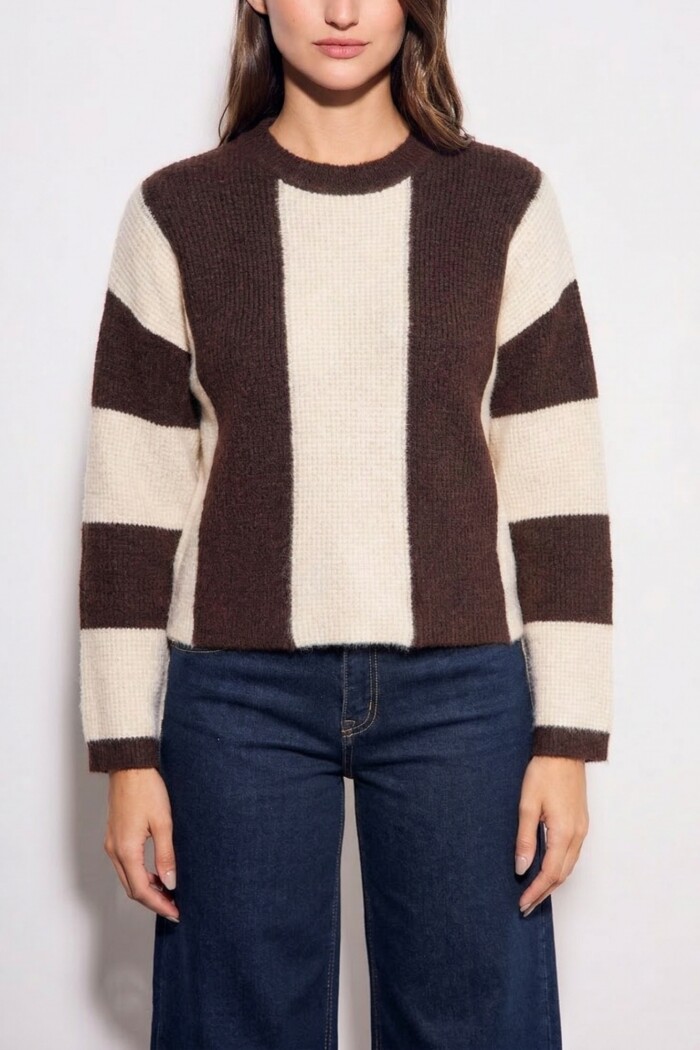 Sweater Rayado Chocolate