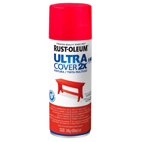 Esmalte aerosol satinado 340Gr - Negro Rust Oleum Rojo Amapola Rust Oleum