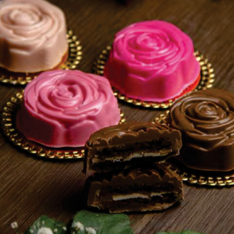 Placa Simple Galleta con Rosa Placa Simple Galleta con Rosa