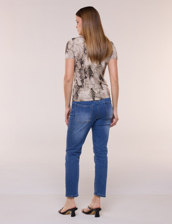 Remera Printed MULTI/MARRON