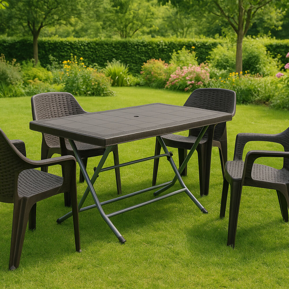 Set Mesa plegable + 4 Sillas Babel Negro