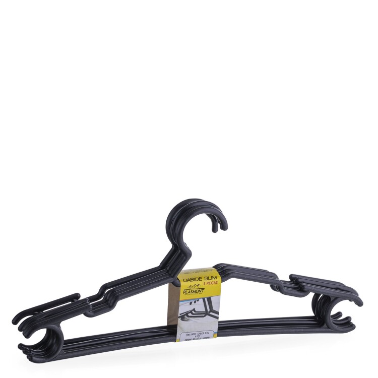 PERCHAS PLÁSTICAS X 5 PLASMONT NEGRO