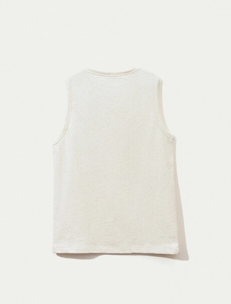 CAMISETA BÁSICA DE LINO SIN MANGAS BLANCO