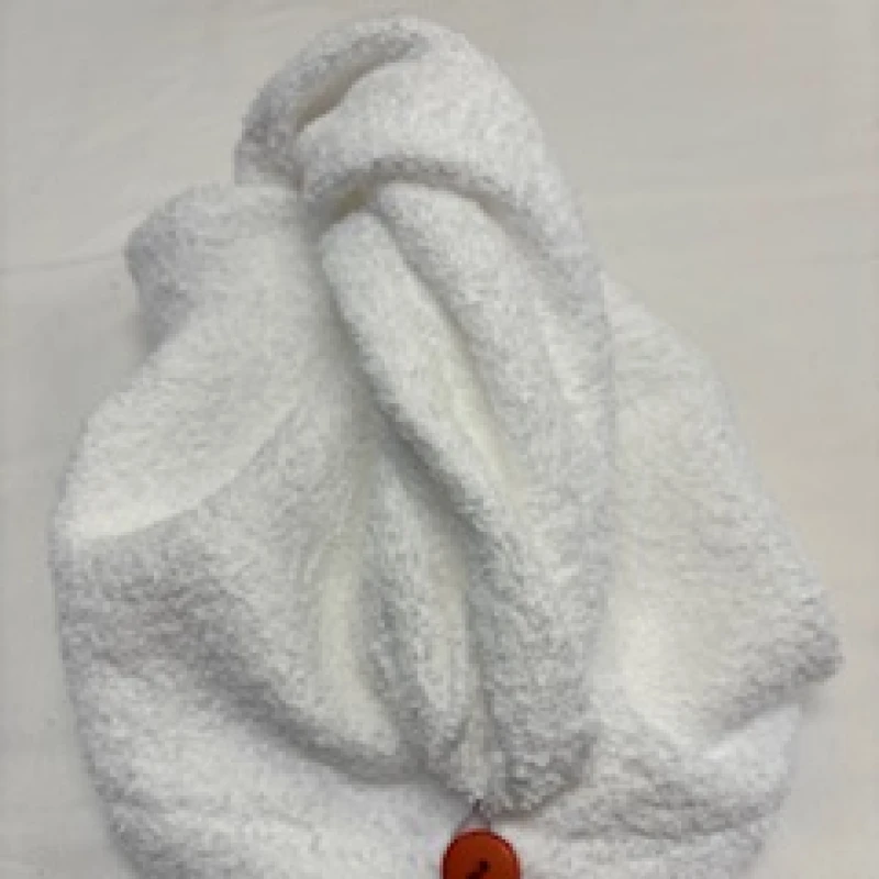 Gorro Turbante de Baño Toalla Seca Pelo Algodón botón naranja