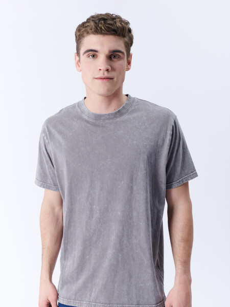 Remera Lavada Gris Oscuro