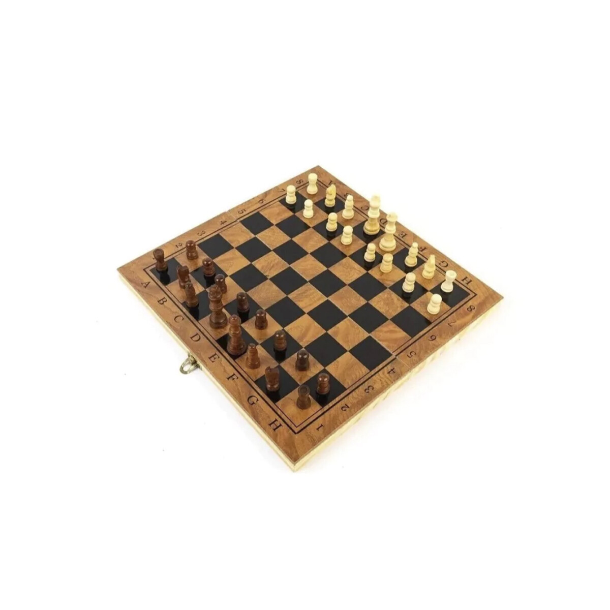 Juego de ajedrez con piezas de madera 