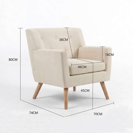 BUTACA Tela y Madera Natural Living Noruega