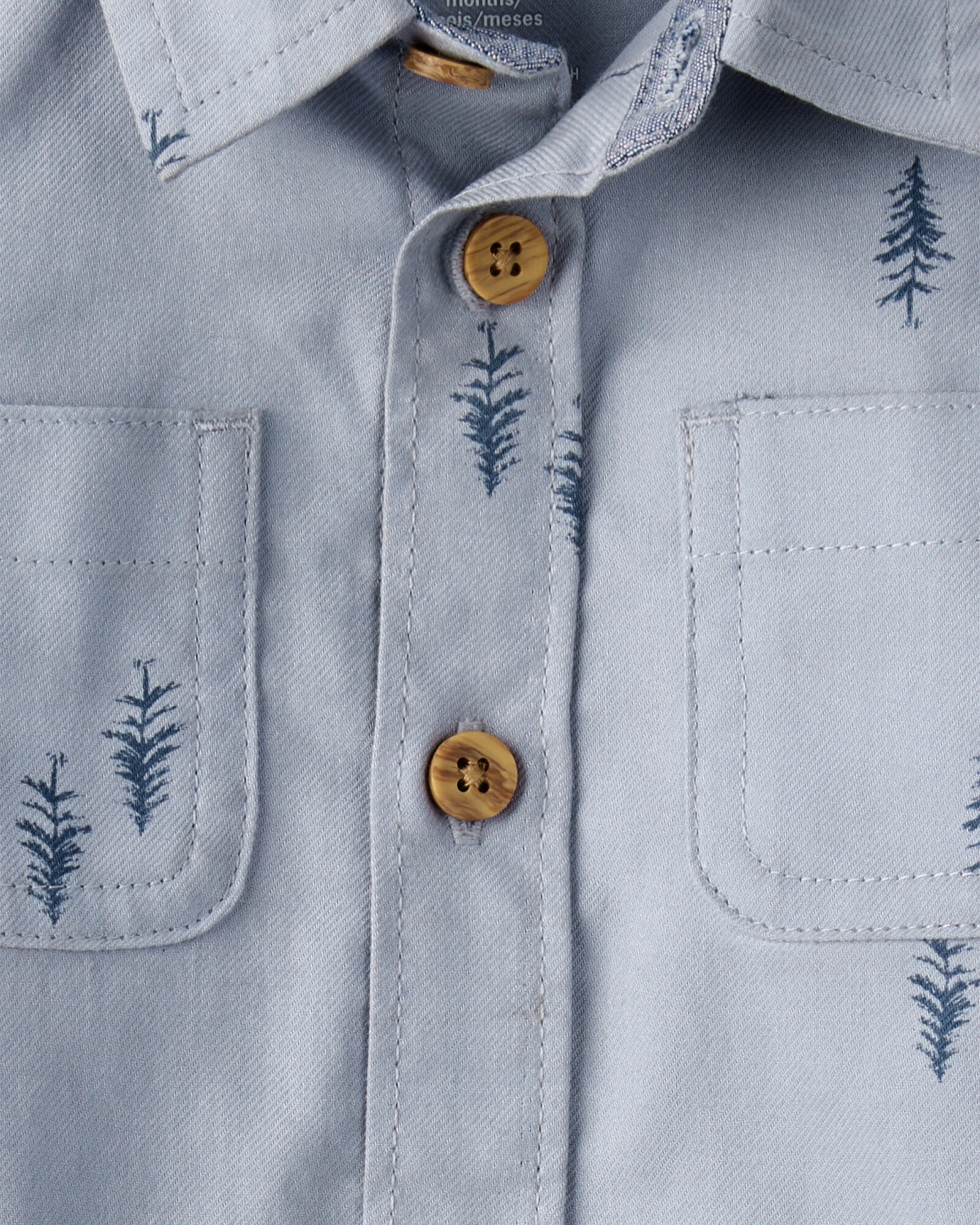 Body de algodón, tipo camisa, azul Body de algodón, tipo camisa, azul