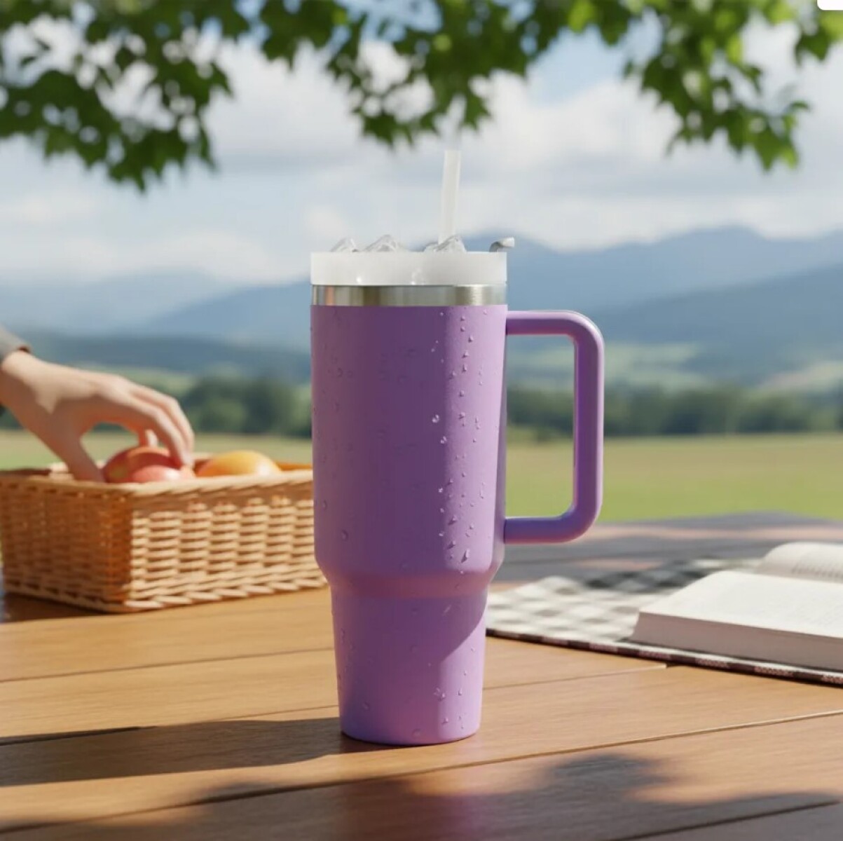 Vaso Térmico De Acero Con Asa 1L Medidas: Alto 26cm x Ø10cm 