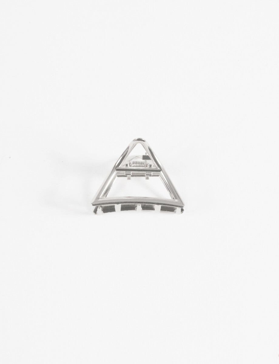 Broche metálico triangular - plateado 