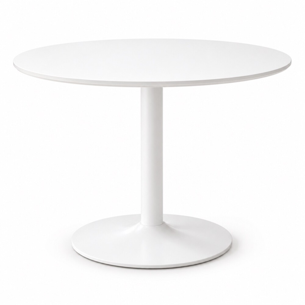 MESA DE COMEDOR REDONDA CIRCULAR BLANCA MDF CON ACABADO MATE MESA DE COMEDOR REDONDA CIRCULAR BLANCA MDF CON ACABADO MATE