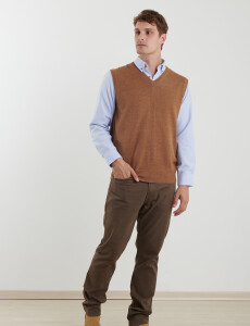 470885 CHALECO HARRINGTON LABEL Camel