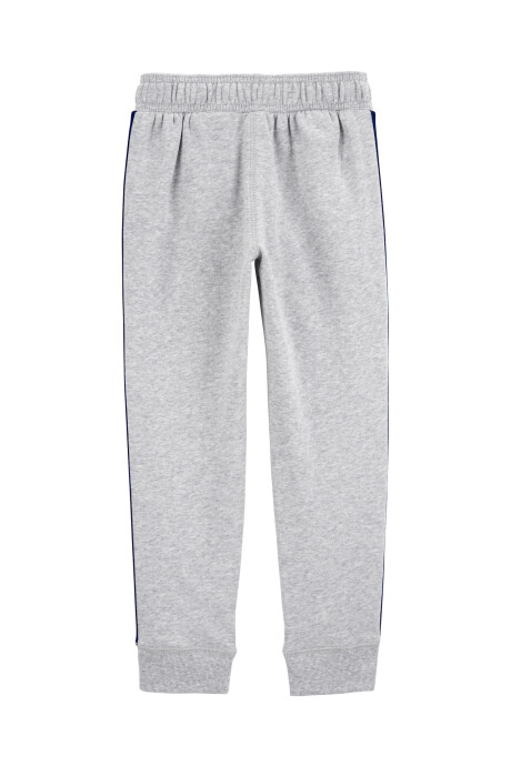 Pantalón de algodón, con franja lateral, gris Sin color