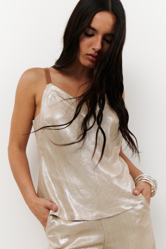 MUSCULOSA LINO GLOW ORO