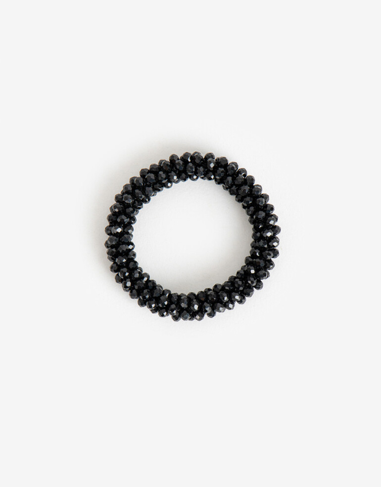 Gomitas Elásticas Strass Gomita Elástica Con Beads - Negro