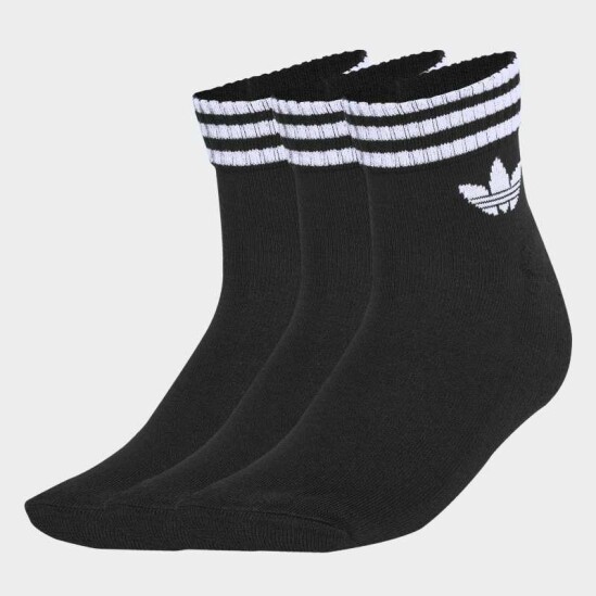 Medias Adidas Tobilleras 3 Rayas 3 Pares Negro