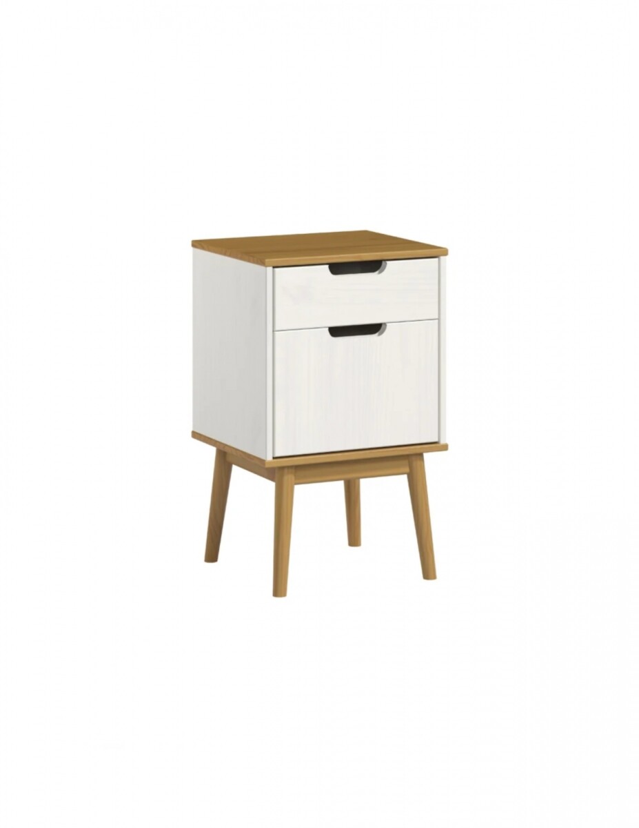 Mesa De Luz 1 Puerta 1 Cajón Línea Nórdica Blanca 3076 