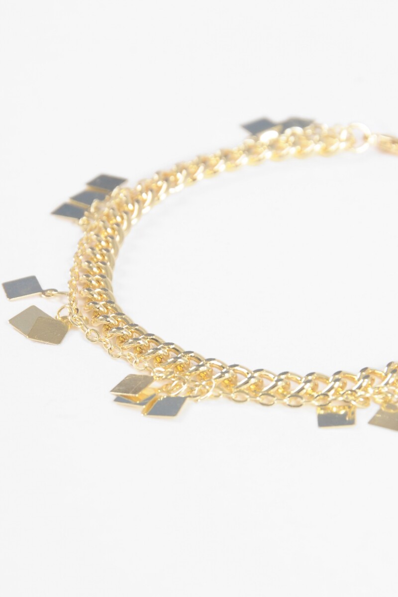 Tobillera cadena dijes dorado