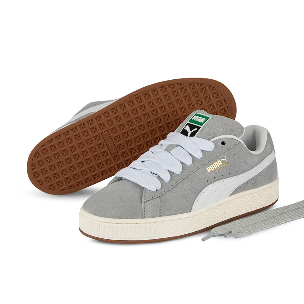 Zapatillas Puma Suede XL Unisex Gray Echo-Puma White-Puma Gold