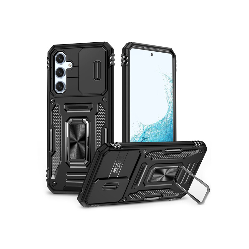 Protector rígido Samsung Galaxy A54 con cubre cámara y anillo color negro Protector Rígido Samsung Galaxy A54 Con Cubre Cámara Y Anillo Color Negro