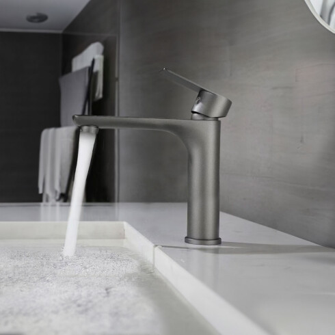 Monocomando Medio Gun Metal Incl Valvula Popup 000