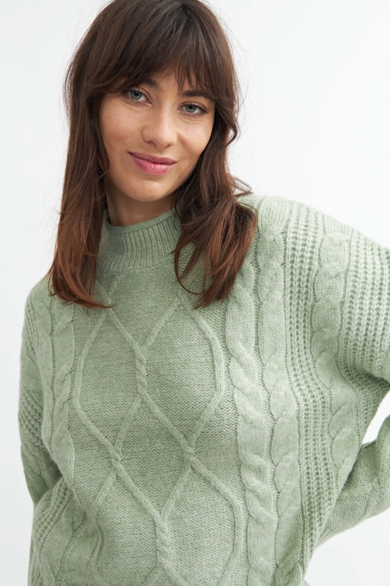 Sweater con estructura - Mujer - VERDE MENTA 