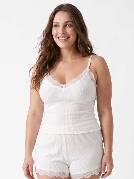 PIJAMA SET RIB BLANCO