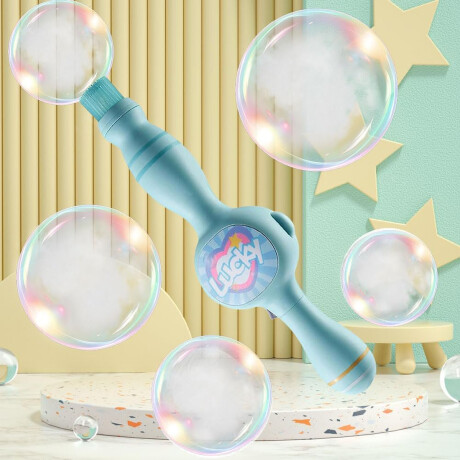 Máquina burbujero de humo con accesorios Celeste
