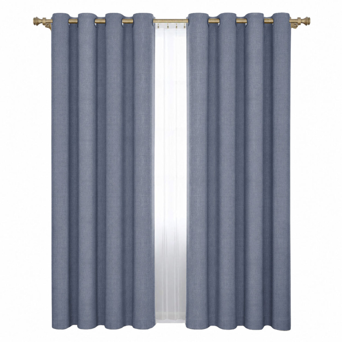 Set x2 Cortina Blackout 140x230 Cm Living Dormitorio - Gris Azulado 