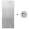 Puerta Desarmada Interior en MDF con Marco y Cerradura Lumax Blanca tramada Herraje Plateado