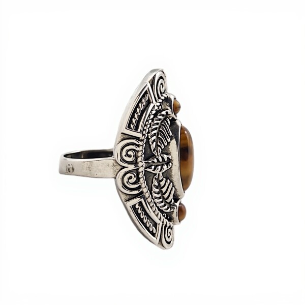 Anillo Trilogy-Plata 925-Piedra Ojo de Tigre-AN3110 conpiedra