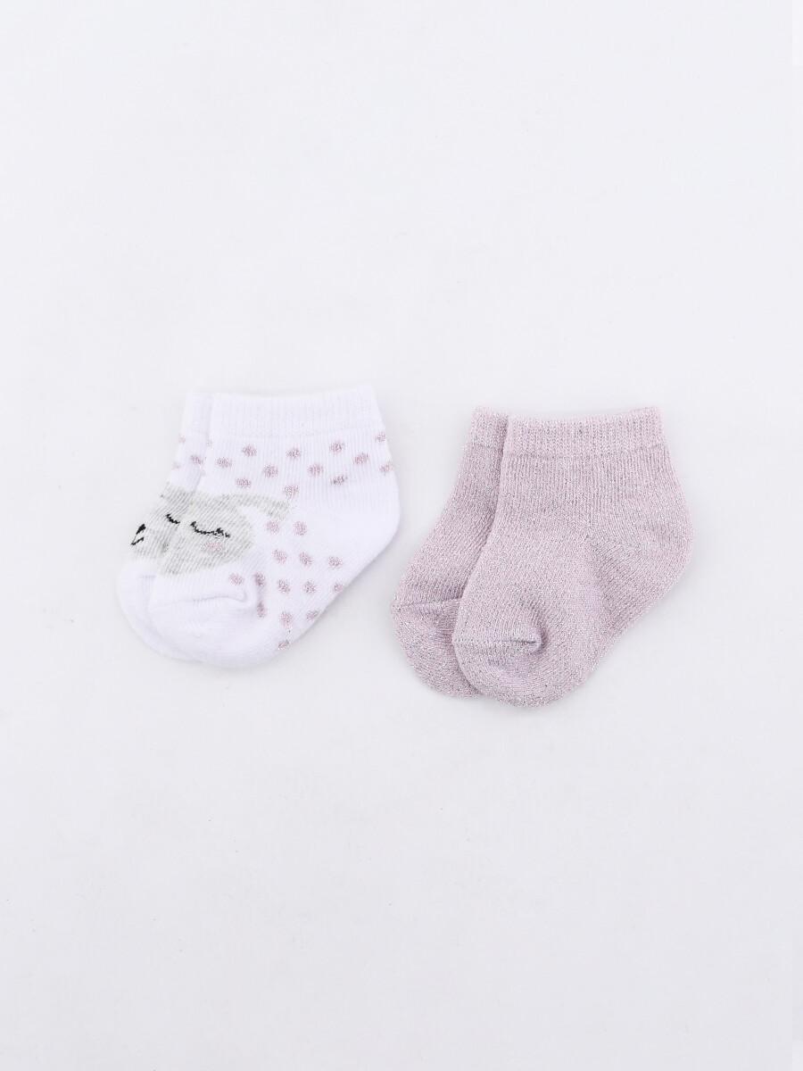 MEDIAS ALGODÓN PACK X2 - ROSADO 