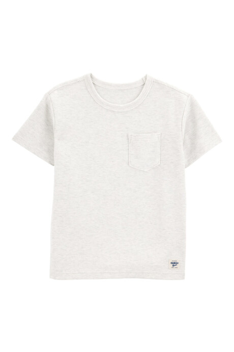 Remera de algodón, con bolsillo, gris Sin color